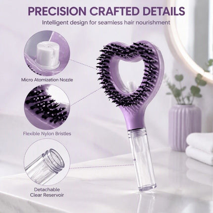 2-in-1 Heart-shaped Spray Hair Comb Scalp Massage Comb For Easy Hair Care