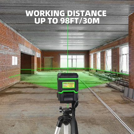 Green Beam Cross Line Laser Level Self Leveling Home DIY Level Water Resist IP54