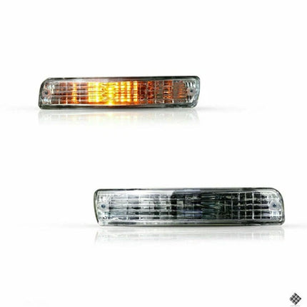 1 Pair Front Turn Indicators Bumper Light For Toyota Land Cruiser HZJ80 Series