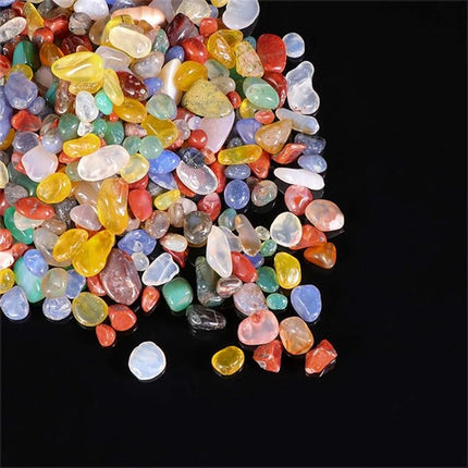1KG 7-9mm Mixed Agate Crystal Chips BULK Grade Natural Gemstone Polished Stones