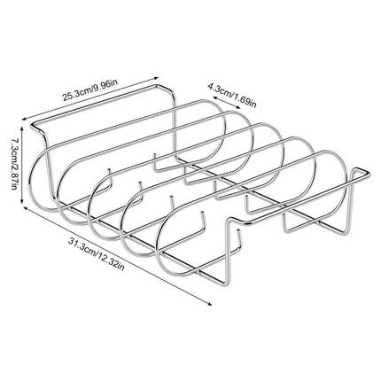 1/2PCS Rib Rack for Smoking and Grilling, Holds 6 Full Racks, Rust-Resistant