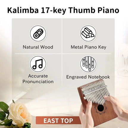 17 key Thumb Piano Mbira Mahogany Africa Finger Percussion Instrument