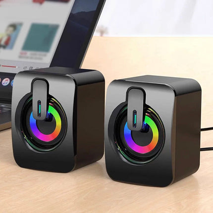 Surround Sound System LED Speakers Gaming Bass USB Wired for Computer PC OD