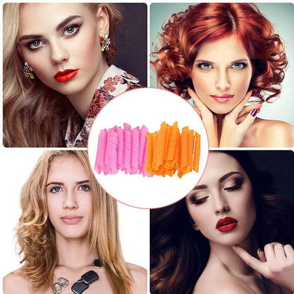 40Pcs Magic Hair Curler No Heat Leverage Curlers Formers Spiral Styling Rollers