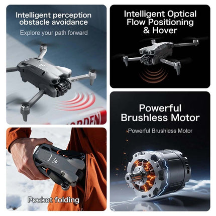 3 Batteries GT50 Foldable Drone with HD Dual Camera Quadcopter Long Flight Time Beginners Adults