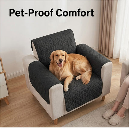 Sofa Cover Quilted Couch Covers Lounge Pet Protector Slipcovers Black 55*196cm