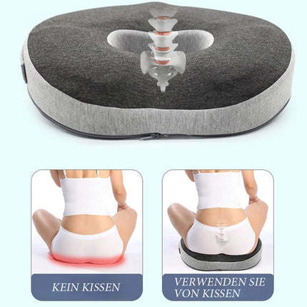 Cushion Seat Pillow Orthopaedic Coccyx Back Pain Relief Memory Foam Office Chair