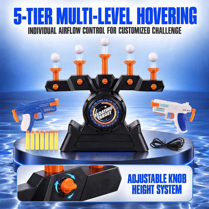 Hover Ball Floating Target Shoot Game, Dual Blaster Foam Dart Shooting Set