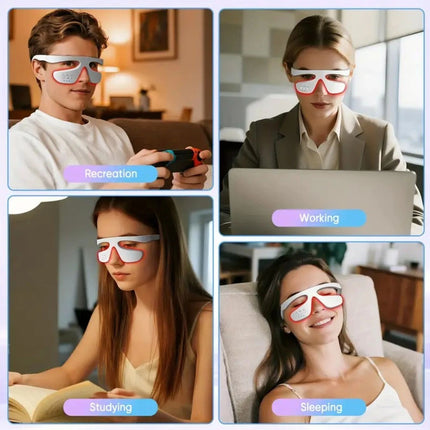 3D Eye Red Light Therapy Under-Eye Glasses for Removal Eye Wrinkles Dark Circles