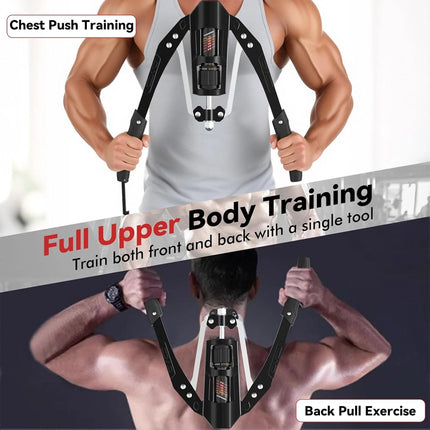 Portable Hydraulic Power Twister Chest Expander Arm Trainer – Black