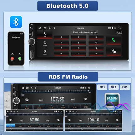 6.9inch Wireless Apple CarPlay Car Stereo FM Radio HD Touch Screen BT/USB/TF