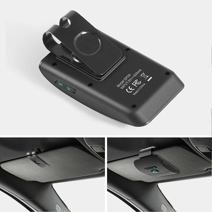 Car Bluetooth Handsfree Speaker Kit with Sun Visor Clip Mount Black Car Audio Receiver Clip-on Device