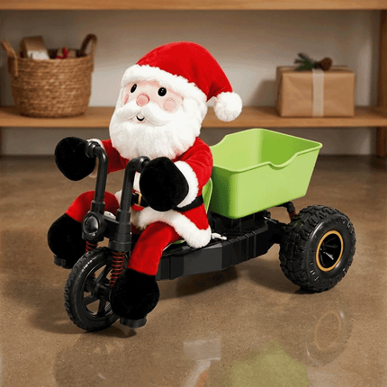2.4GHz Santa Claus Remote Control Tricycle, Anti-Tip 3-Wheel RC Motorcycle Gift