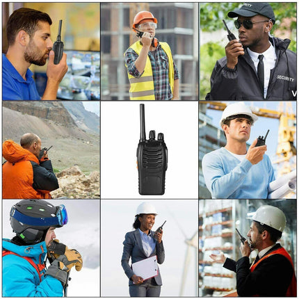 2pcs  Walkie-talkie UHF 400-470MHz Built in Flashlight + Earbud