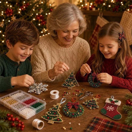 Christmas Beaded Ornaments Kit Beading DIY Kit Holiday Gift Making Gifts