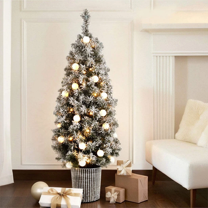 Festival Decorations Christmas Tree 1.2M Potted Snowy Xmas Tree