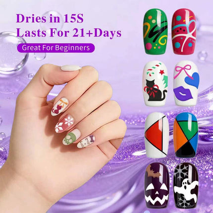 12 Colors Nail Art Pens Set, 2027 New Nail Art Markers Polish Pens for 3D Nail