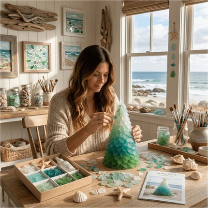 Handmade Sea Glass Tree Romantic Christmas Tree DIY Ornament Christmas