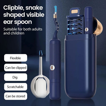 Wireless Visual Ear Wax Removal Tool HD Camera Cleaner Scoop Kit with Smart Case
