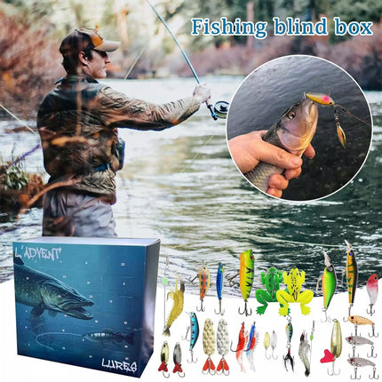 24 Days Fishing Lures Advent Calendar Christmas Countdown Fish Bait Xmas