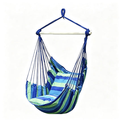 Garden Deluxe Hanging Hammock Chair Swing Outdoor/Indoor Camping W/ Pillows