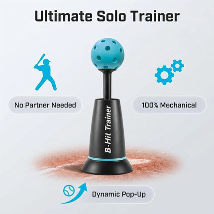 Baseball Training Tee Popper - Pops Up Balls to The Perfect Height with 3 Balls