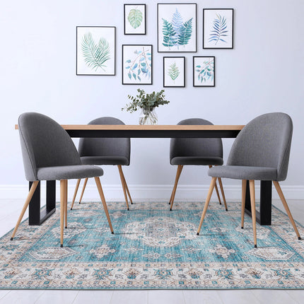 Clearance Large Rug  Blue Tribals Dining Room Carpet Washable Rug Runner 120*170cm