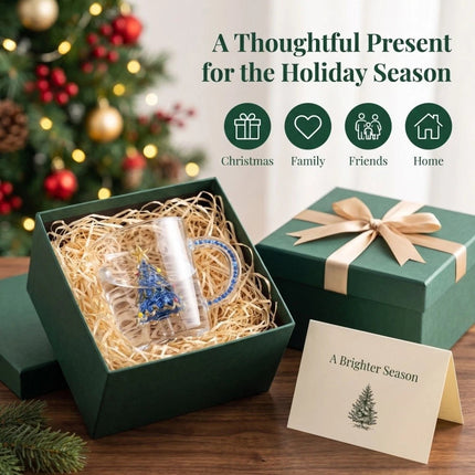 3D Christmas Tree Borosilicate Glass Mug Built-in Cup for Coffee Milk Tea