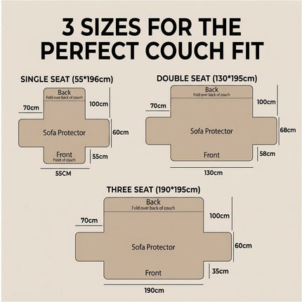 Sofa Cover Quilted Couch Covers Lounge Pet Protector Slipcovers Beige