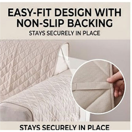 Sofa Cover Quilted Couch Covers Lounge Pet Protector Slipcovers Beige