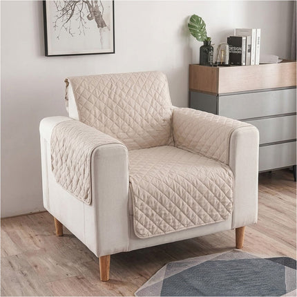 Sofa Cover Quilted Couch Covers Lounge Pet Protector Slipcovers Beige