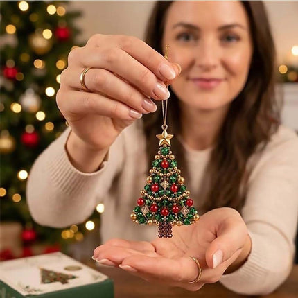 DIY Beaded Christmas Tree Ornament Craft Kit Handmade Beaded Hanging Set Style 1