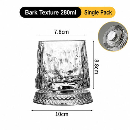 2026 New Whiskey Glasses Rotating Whisky Glass With Glass Base 360 Rotate Degree