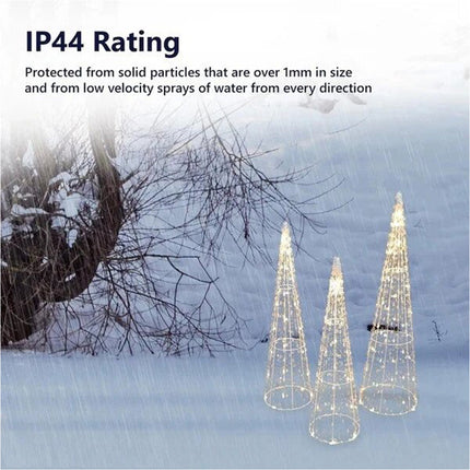 3 PCS Waterfall Christmas Tree Lights LED Fairy Light Outdoor Home Yard Garden