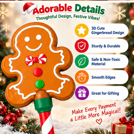 3D The Gingerbread Man  Printed Wand Tap to Pay Christmas Magic Wand Contactless Payment Card Holder