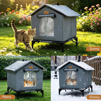 Waterproof Collapsable Outdoor Cat Shelter Cat House Winter Warm Cats Nest Cave