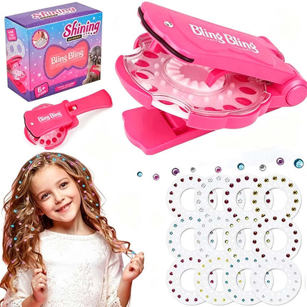 Diamond Hair Sparkle Stapler Machine Tools Kit Gems for Shirt Decor Girls Hair Makeup