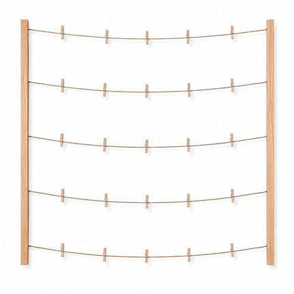 Wooden Hanging Photo Display Collage Frame with Pegs 76 x 66cm