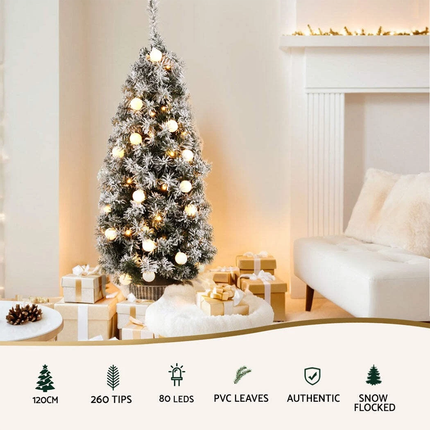 Festival Decorations Christmas Tree 1.2M Potted Snowy Xmas Tree