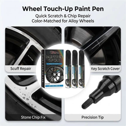 Car Wheel Scratch Repair Pen 9Pcs Black Rim Touch Up Paint for Cars Sale