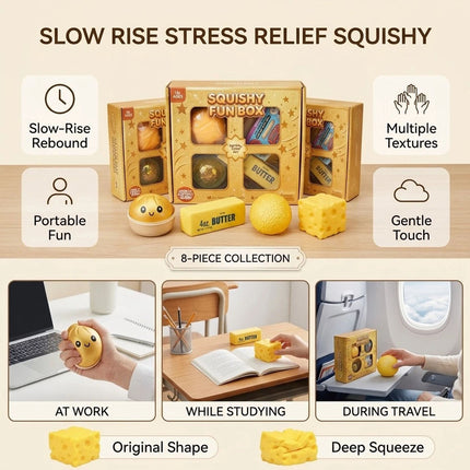 4 Pcs Yellow Sensory Toy Set Kawaii Stress Relief Assortment