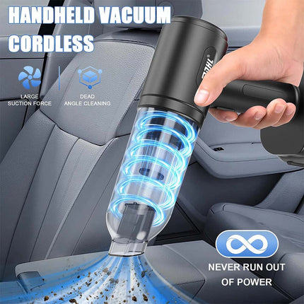 High Power 35000 PA Suction Blower Cordless Handheld Vacuum Cleaner for Home Car Brushless-Black