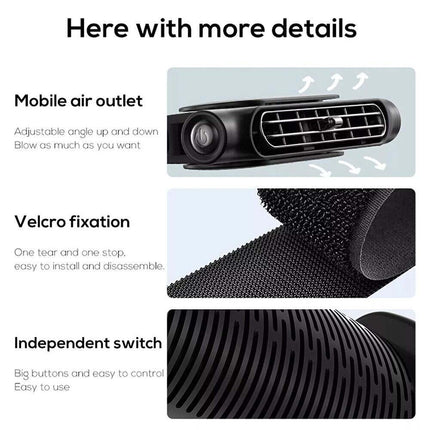 Mini USB Car SUV Seat Back Cooling Fan Portable 3 Speed Headrest Silent Cooler
