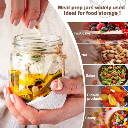 4X 500ml Glass Jars with Lid Small Food Candy Storage Mason Jam Bottle Container