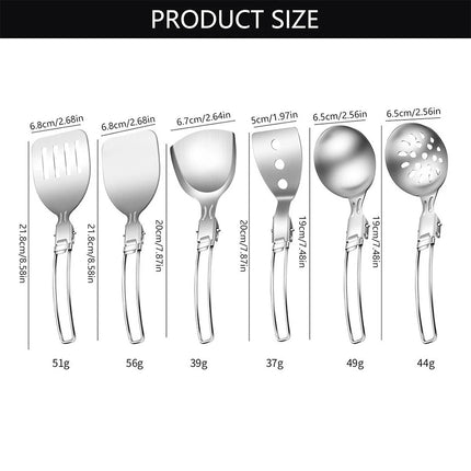 Camping Kitchen Utensil Set 6 PCS Compact Folding Cooking Spoon Spatula Colander