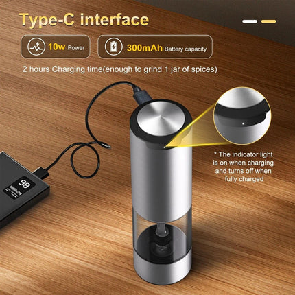 2PCS Electric Salt And Pepper Grinder Set, Rechargeable Salt And Pepper Mill New