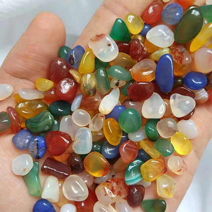1KG 7-9mm Mixed Agate Crystal Chips BULK Grade Natural Gemstone Polished Stones