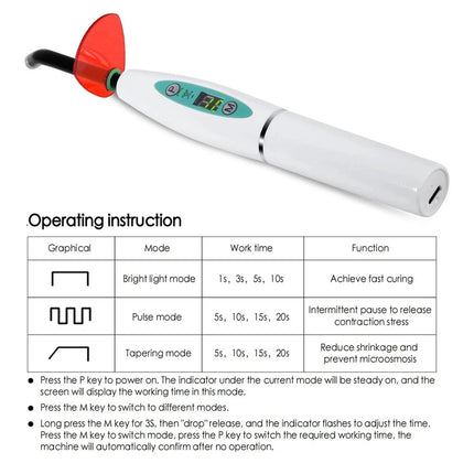 Rechargeable UV Dental Wireless Cordless LED Curing Light Lamp Machine 2200mAh