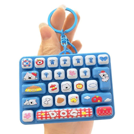 Mini Fingertip Button Keyring Cartoon Stress Relief Fidget Toy Travel Use