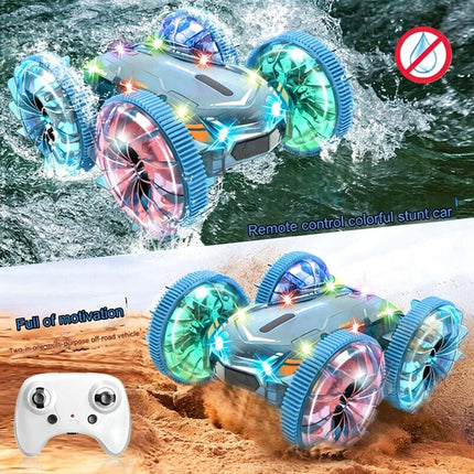 RC Car Amphibious Boat 2.4GHz Toy Double Sided Stunt Car with LED Lights